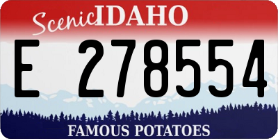ID license plate E278554