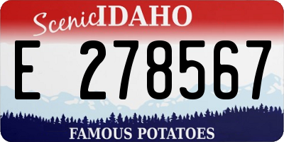 ID license plate E278567