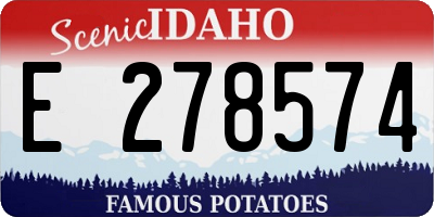 ID license plate E278574