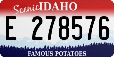 ID license plate E278576