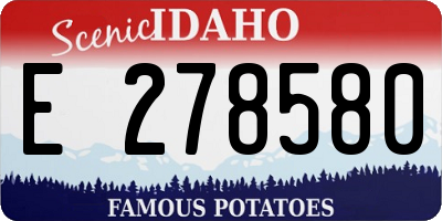 ID license plate E278580
