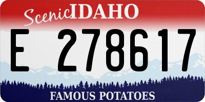 ID license plate E278617