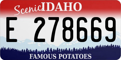 ID license plate E278669