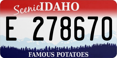 ID license plate E278670