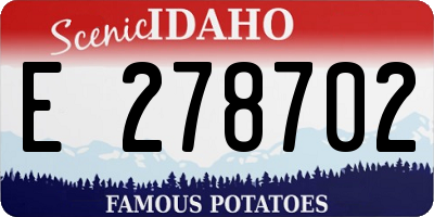 ID license plate E278702