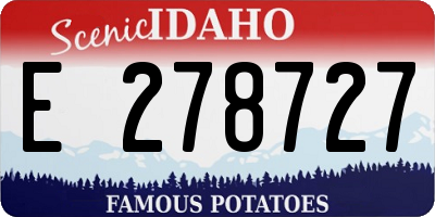 ID license plate E278727