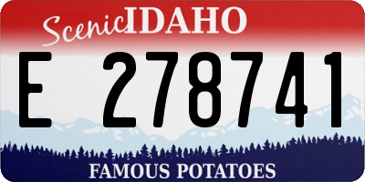ID license plate E278741