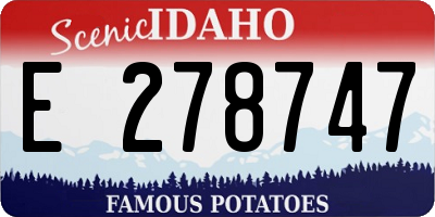 ID license plate E278747