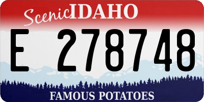 ID license plate E278748