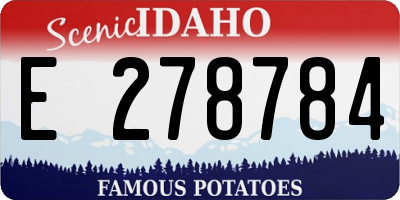 ID license plate E278784