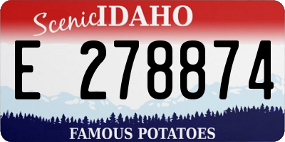 ID license plate E278874