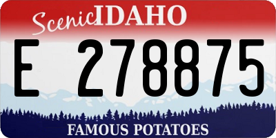 ID license plate E278875