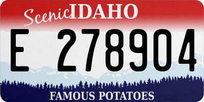 ID license plate E278904