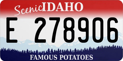 ID license plate E278906