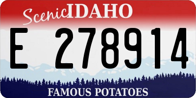 ID license plate E278914