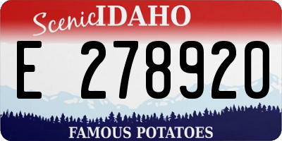 ID license plate E278920