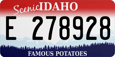 ID license plate E278928