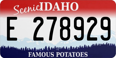 ID license plate E278929
