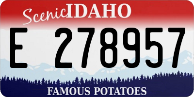 ID license plate E278957