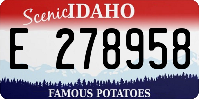 ID license plate E278958
