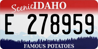 ID license plate E278959