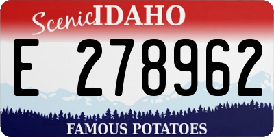ID license plate E278962