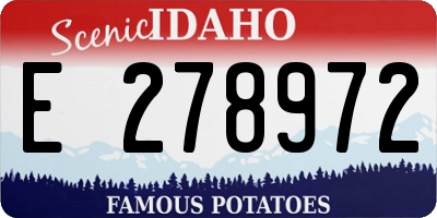 ID license plate E278972