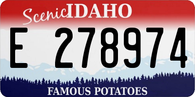 ID license plate E278974