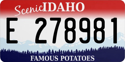 ID license plate E278981