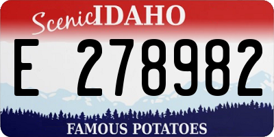 ID license plate E278982