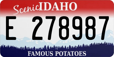 ID license plate E278987