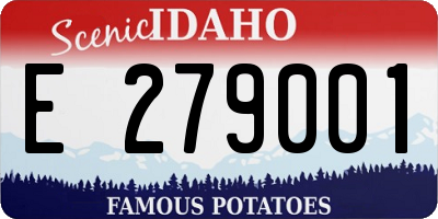 ID license plate E279001
