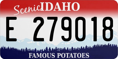 ID license plate E279018