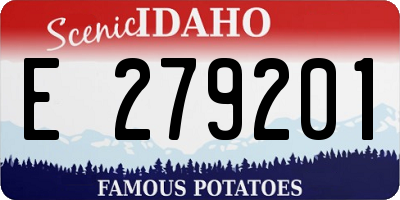 ID license plate E279201