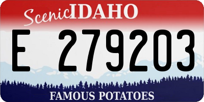 ID license plate E279203