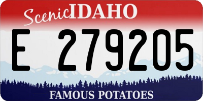 ID license plate E279205