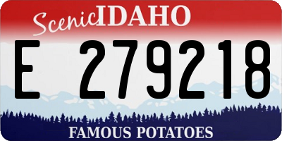 ID license plate E279218