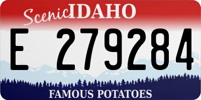 ID license plate E279284