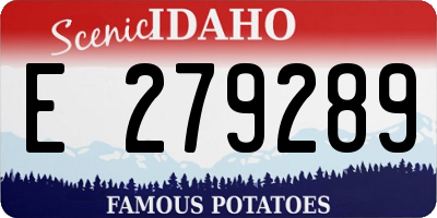 ID license plate E279289