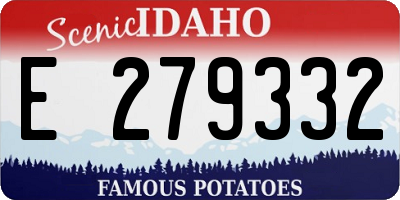 ID license plate E279332