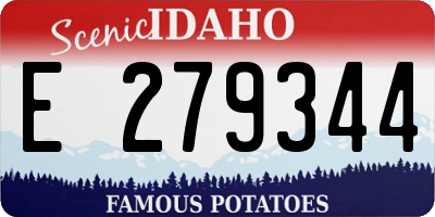 ID license plate E279344