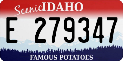 ID license plate E279347