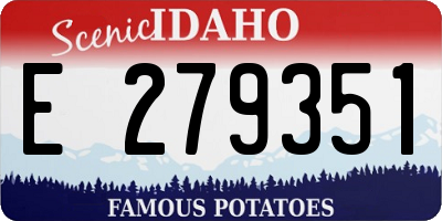 ID license plate E279351