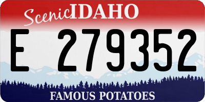 ID license plate E279352