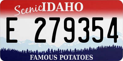 ID license plate E279354