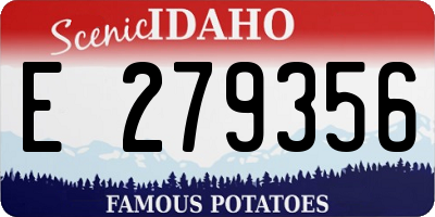 ID license plate E279356