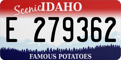 ID license plate E279362
