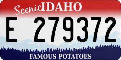 ID license plate E279372