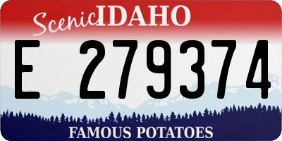 ID license plate E279374