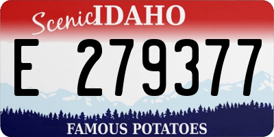 ID license plate E279377